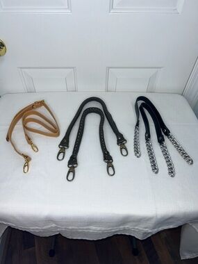 Miche Replacement Bag Straps Trio Tan, Black, Dark Green With silver brass &gold